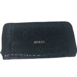 GUESS Signature Printed Zip Around Wallet Black One Size